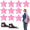 10 Stück Stern Patches zum Aufbügeln Rosa Glitzer Pailletten Bügelbilder für Kleidung Hüte Rucksäcke Aufnäher zum Aufbügeln 7,6 cm Bügelflicken Flicken zum Aufbügeln Kinder