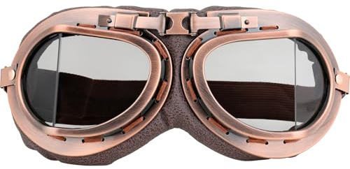 DREAMIZER Vintage Motorradbrille Punk-Stil Dirtbike Brille Winddicht Pilotenbrille ATV Motocross Brille Staubdicht Motorradbrille Herren Damen