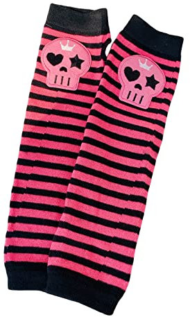 MHADBKH Armärmel Mit Daumenlöchern Gestreifter Armwärmer Armhülle Armärmel Punk Armärmel Schädel Armwärmer