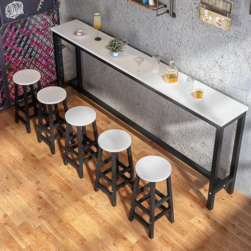Zickdom Stehtisch, Bartisch,Hochtisch,Bartheke,Stehtische,Bartisch Küche,Stehtisch Holz,Einfache Montage für Wohnzimmer, Küche, Industrie-Design, vintagebraun-schwarz White + Black Frame 100x40x100cm