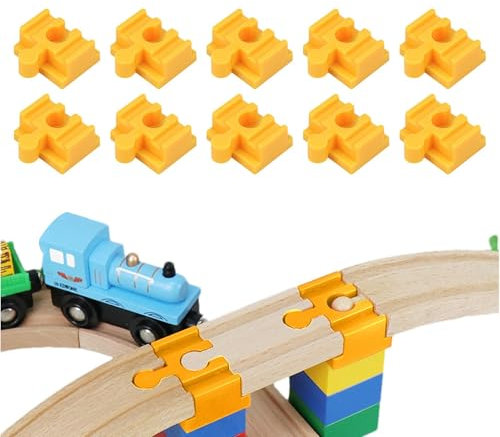 Eisenbahnschienen-Verbindungsstücke, Bahnschienen-Verbindungsstücke | Schienenadapter für Holzeisenbahn, Bahnschienenverbinder für Kinder ab 3 Jahren, Set mit 10 -Bahnschienenadaptern