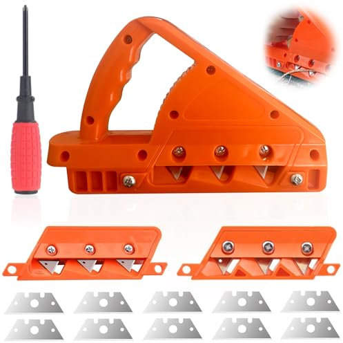 Handhobel Gipskartonplatten, Gipskartonplatten Schnellschneider, Kantenhobel mit 45° und 60° Handhobel, Gipskarton Kantenschneider, zum Anschrägen von Kanten bei Gipskarton, mit 10 Klingen Ersatz
