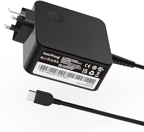 65W Type C Laptop Charger Fit for Lenovo ThinkPad T480 T480s T490 T490s T495s T580 T580s T590 AC Adapter Chromebook 100e 300e 500e C330 C340 Yoga 910 920 C630 C930 730 730s Power Supply Cord Wall plug