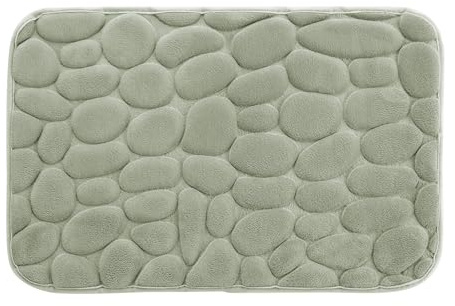 Douceur d'Intérieur, Badteppich (50 x 80 cm) Ricochet Salbei, Mikrofaser, einfarbig, Relief