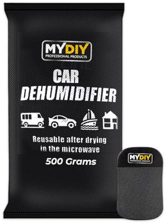 MY DIY Reusable Car Dehumidifier 500 Gram with Anti-Slip Dashboard Mat - Car Moisture Absorber Bag Absorbs Moisture, Damp, & Condensation on Windscreens - Silica Gel Bag