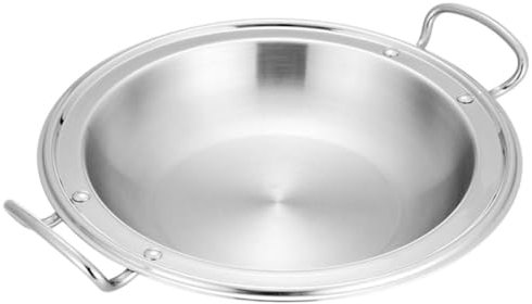 WOONEKY Kochtopf Für Spirituskocher 24 cm Durchmesser Suppentopf Stabiler Edelstahl Restaurant Silber