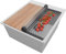 PRIMAGRAN Evier Cuisine en Granit Gris 43x50cm, Lavabo 1 bac + Kit de Vidage + Accessoires, Évier à Encastrer au meuble 45cm - Oslo