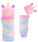 Trousse à crayons en silicone avec motif animal - jolie trousse d'école 2 en 1 en silicone souple | Trousse à crayons et porte-stylos | Trousse à crayons pour l'école, le bureau (Licorne rose)