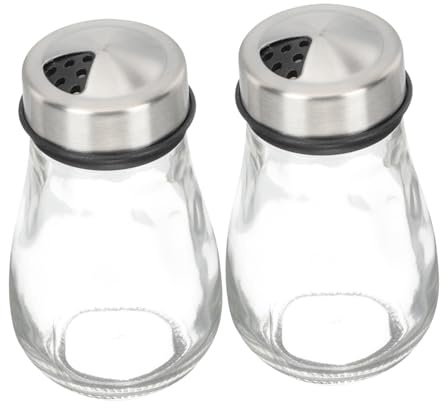 LAPYAPPE Bottiglie per Condimenti da 110ml, 2 Pezzi in Vetro | Sale e Spezie, Uso All’aperto e Campeggio, Chiusura in Acciaio, Conservazione Comoda