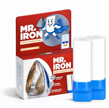 Mr. Iron 2x Stick Pulisci Ferro da Stiro Universale, Made in Italy. Rimuove Incrostazioni, Calcare, Amido e Sporco dalla Piastra. Perfetto per Tutti i Ferri, Facile da Usare, Sicuro