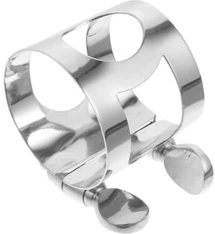 Sosoport Silberne Metall Saxophonkopf Clip für Altsaxophon ohne Grate mit Einzigartigem Design als Professionelles Saxophon Zubehör und Rohrclip