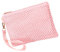Ddujbtp Pochette da donna in paglia intrecciata bohémien, casual, per vacanze al mare, piccola borsa con cinturino da polso con cerniera, rosa, Organizer per borse