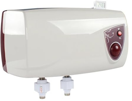 OUHFCASN Scaldabagno for roulotte 12V/220V Scaldabagno Elettrico for roulotte da Campeggio 10L con misuratore della Temperatura dell'Acqua per modifiche Interne ed Esterne