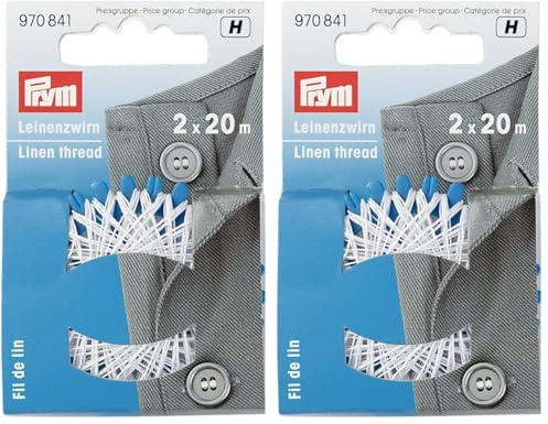 Prym 970841 Leinenzwirn 20 m weiß (Packung mit 2)