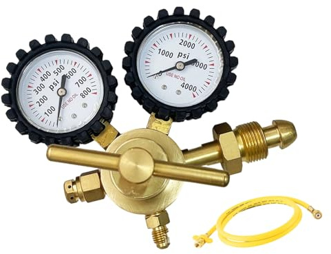 Régulateur d'azote HVAC 0-600/800PSI avec tuyau pour test de pression, détection de fuite, régulateur d'azote CVC pour test de pression, détection de fuite dans les systèmes de climatisation