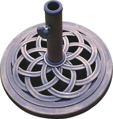 DC America UBP18181-BR 18-Inch Cast Stone Umbrella Base, Made from Rust Free Composite Materials, Bronze Powder Coated Finish