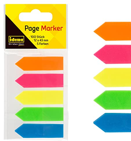 Idena 312731 - Page Marker Pfeil, mehrfarbig, 1 Stück
