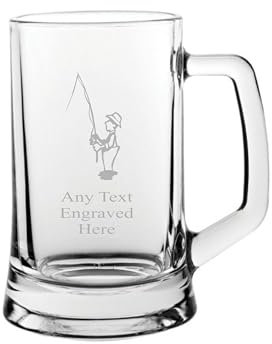 Glass Tankard [Custom] Engraved Fisherman Pint GT18