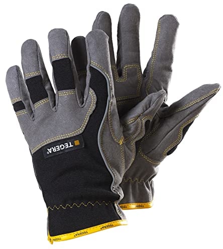 Ejendals Handschuh Tegera 9205 aus Synthetikleder, Größe 7, 1 Stück, schwarz/grau/gelb, 9205-7