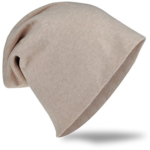 Miobo Jersey Slouch Beanie Unisex Herren Damen Mütze Trend Sand-L