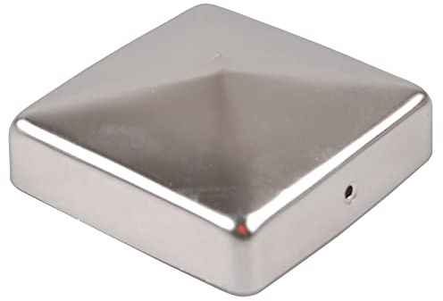 Baumarktplus Pfostenkappe Edelstahl 121 mm Pyramide Abdeckkappe für Pfosten 12x12cm