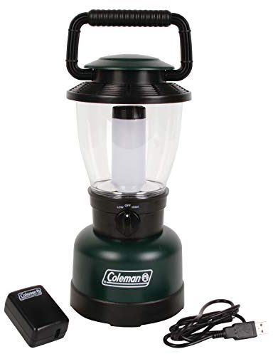 Coleman Rugged Rechargeable 400 Lumens LED Lantern, Impact & Water-Resistant Lantern with USB Charging Port, Lifetime LEDs Never Need Replacing