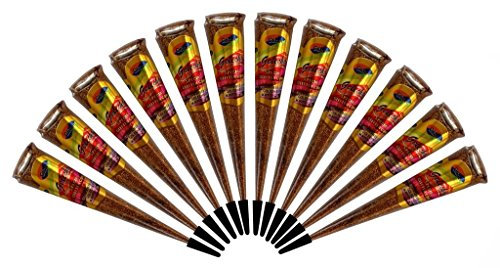Golecha Instant Golden Glitzer Gel Konus Tattoo Body Art (mehendi) 12 PCS