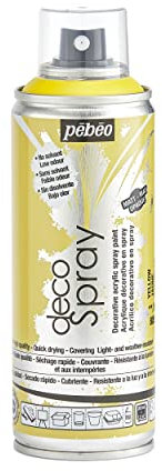 PEBEO - Peinture Acrylique en Spray - Pour la Décoration Multi Supports en Intérieur et Extérieur - Base Eau, Faible Odeur - 200 ml - Finition Mate - Coloris Jaune