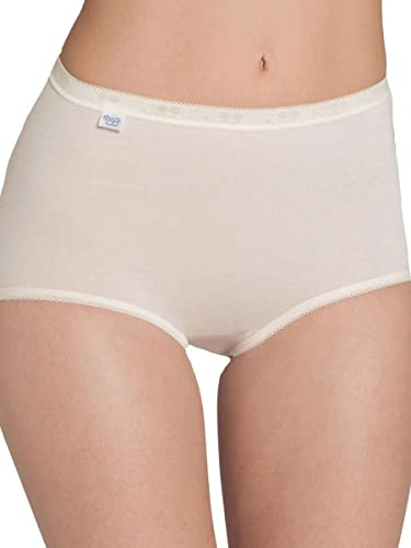 Ladies Womens Sloggi Women's Basic Maxi 3 Pack Plain Basic+ Premium Comfort Knickers Natural 18