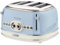 Ariete 0156/05 Retro Style 4 Toaster with 2 Slice Control, 6 Browning Levels and Removable Crumb Tray, Cool Touch Sides, Non-Slip Feet, Vintage Design, Blue