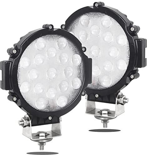 Auxtings 17,8 cm 2 Pcs 51W Spot LED Light Bar Offroad Fahren Lichter Licht für Auto LKW Pickup SUV UTV(7 Zoll)