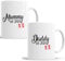 Faithful Prints Mum and Dad 2025 Mugs - Set of Two Cups for Parents With Mummy Daddy est 2025 - Perfect Standout for Any Mother and Father