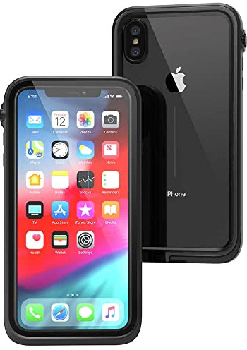 iPhone Xs Max Waterproof Case with Lanyard by Catalyst, Shock Proof Drop Proof Military Grade Material for Hiking, Swimming, Adventure, Beach Trips, Kayaking, Cruise Ship Accessories- Stealth Black