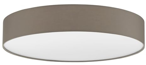 EGLO LED Deckenleuchte Romao 3, 1 flammige Deckenlampe aus Stahl | Kunststoff, Textil in Weiß, mit Fernbedienung, Farbtemperaturwechsel (warm, neutral, kalt), Nachtlicht, dimmbar, Ø 57 cm