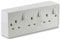 Single 1 Gang to Triple 3 Gang Switched Fused Mains Socket Converter with Back Box, White - 1 Pack