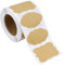 500 piezas Pegatina Kraft,1.98 x 1.18 Pulgadas Extraíbles Pegatinas Etiqueta Adhesiva, 6 Formas Hornear Hecho a Mano Etiquetas Autoadhesivos DIY para Alimentos, Decoración, Botellas, Frascos, Regalos