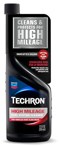 Chevron Techron High Mileage Fuel System Cleaner, 12 oz, Pack of 1