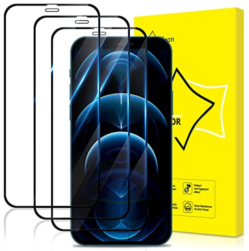 GiiYoon-3 PACK Screen Protector for iPhone 12/iPhone 12 Pro (6.1'') Tempered Glass [HD Full Coverage] [Easy Installation] [Round Edge] [Scratch Resistant] [9H Hardness] Screen Cover Film