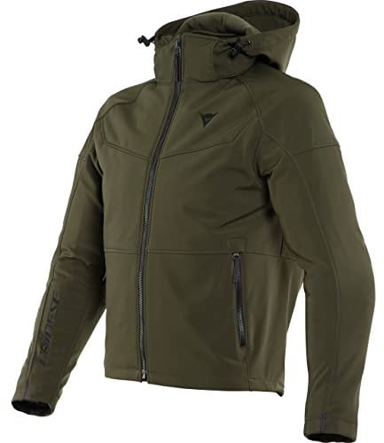 Dainese - Ignite Tex Jacket, Motorradjacke Herren, Wasserdichtes und Atmungsaktives Fleece, Motorrad Regenjacke, Schulter und Ellbogenprotektoren, Reflektierende Details, Dunkelgrün