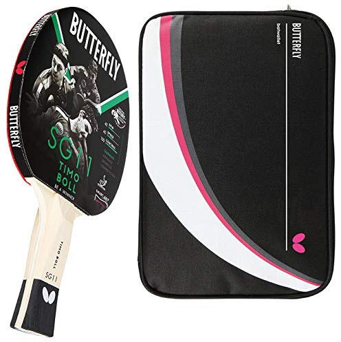 Butterfly Timo Boll SG11 Tischtennisschläger + Tischtennishülle Drive Case 2 | Tischtennisschlägerset | Tischtennis Hobby Set