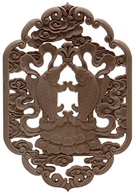 LIJUCAI Decorazione europea Retro in legno antico Applique in legno Decalcomania in legno Onlay lungo corona ovale in gomma per finestre in legno angolo, C240,3