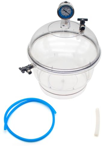 Essiccatore Sottovuoto in Plastica in Policarbonato Da 150MM, Doppia Valvola Di Stoccaggio Dell'essiccatore Da Laboratorio Con Manometro