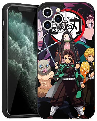 Anime Phone Case for iPhone 11 Pro Max 6.5 Inch(2019), Soft Liquid Silicone Gel Rubber Full Body Protection Shockproof Cover Case, Cartoon Manga DemonSlayer