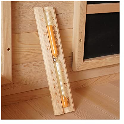 amocane Clessidra per sauna, 15 minuti, accessorio per sauna, timer girevole in legno, per sauna a infrarossi, vapore e sauna a botte (legno di cicuta)