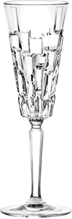 6 Flûtes à Champagne en Cristal - Service Graffic (19 cl) - Coffret Cadeau - Maison Klein - 54120 Baccarat France - Fabrication Artisanale