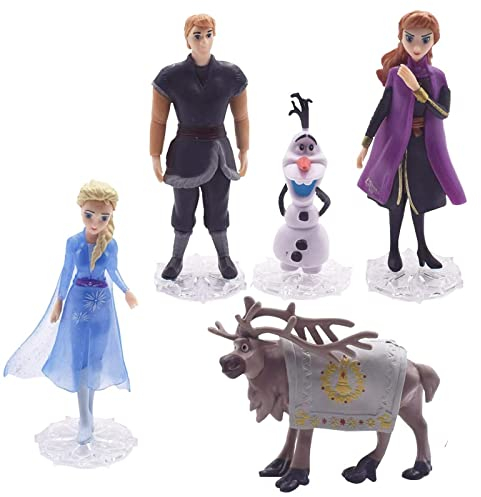 NA 5 Pcs ELSA Frozen Cake Topper,ELSA Eisprinzessin Mini Figuren Set,ELSA Tortendeko,ELSA Geburtstags Party liefert Cupcake Figuren,Cake Topper Party Dekoration Lieferungen Kinder.