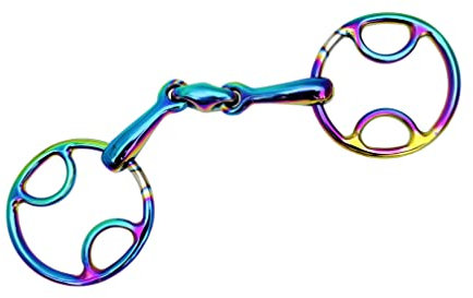 Lenza Regenbogen-Trense, Pferde-Ring, Edelstahl, 10,2 cm