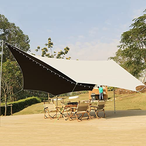 Cenador para Festivales 5.2x4.9x2.4m, Tienda De Refugio Solar Carpa Event Shelter para Jardín, Camping, Cocina, Picnic, Gran Carpa Parasol con Poste De Hierro, Protección UV De Vinilo