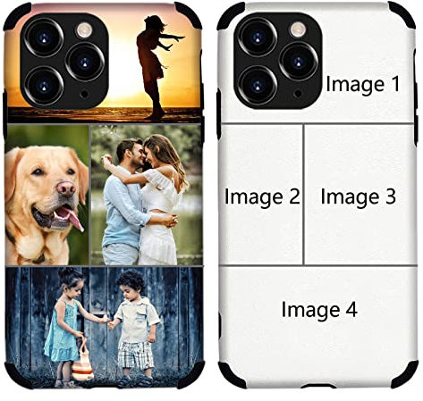 Bitrue Custom Pictures Phone Case for iPhone 16 15 14 12 13 11 Pro Max XR X Xs Max 8 7 6 Plus se 2022,Personalized Multiple Photo iPhone Case for Friends Family Birthday Gifts(4 Images)