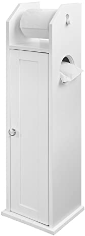 SoBuy FRG135-W Freistehend Toilettenrollenhalter Badregal Standschrank Seitenschrank weiß BHT ca. 20x78,5x18cm
